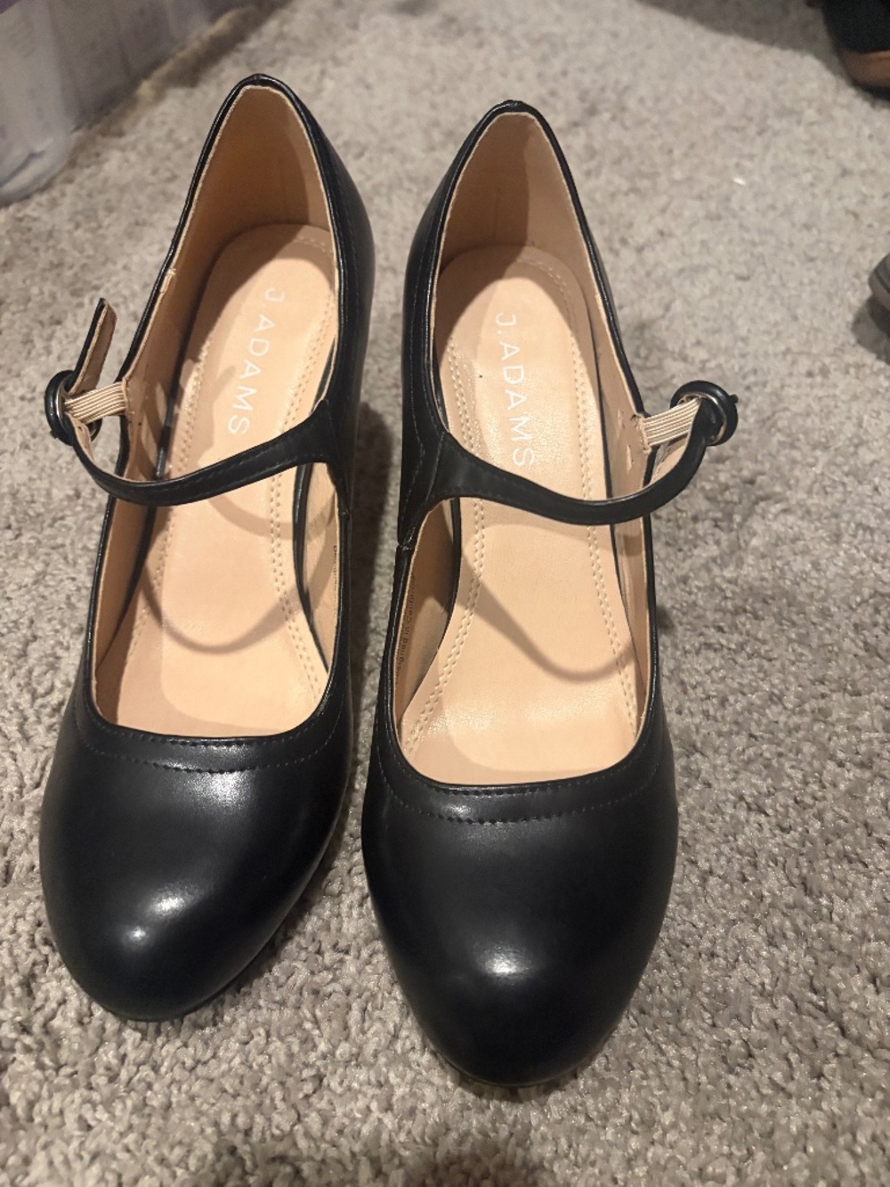 J. Adams Pixie Black Mary Jane Heels – Size 6 – Like New